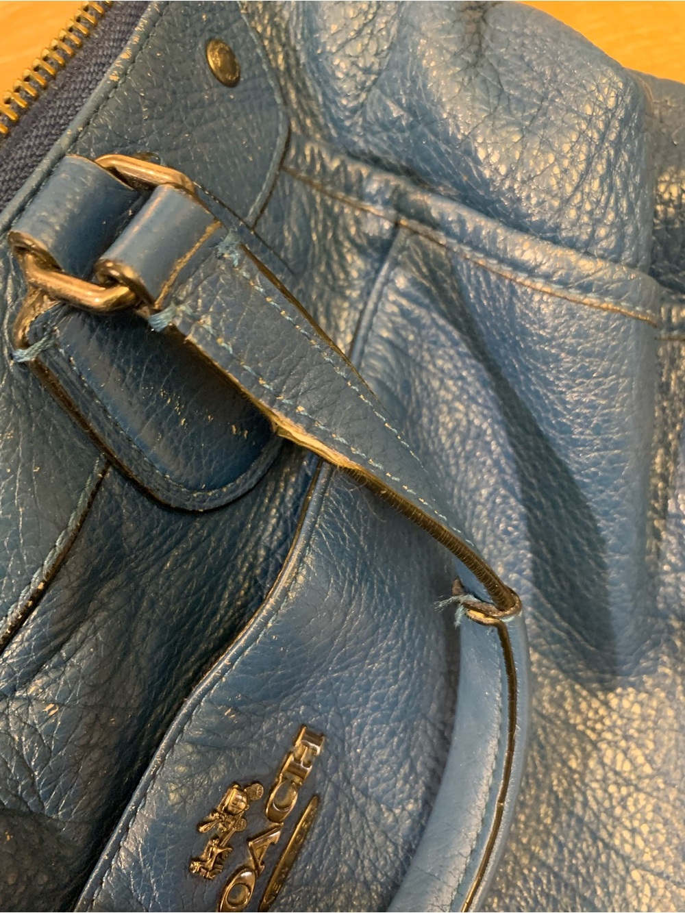 Coach Blue Leather Mickie Satchel - - Picture 10 of 16